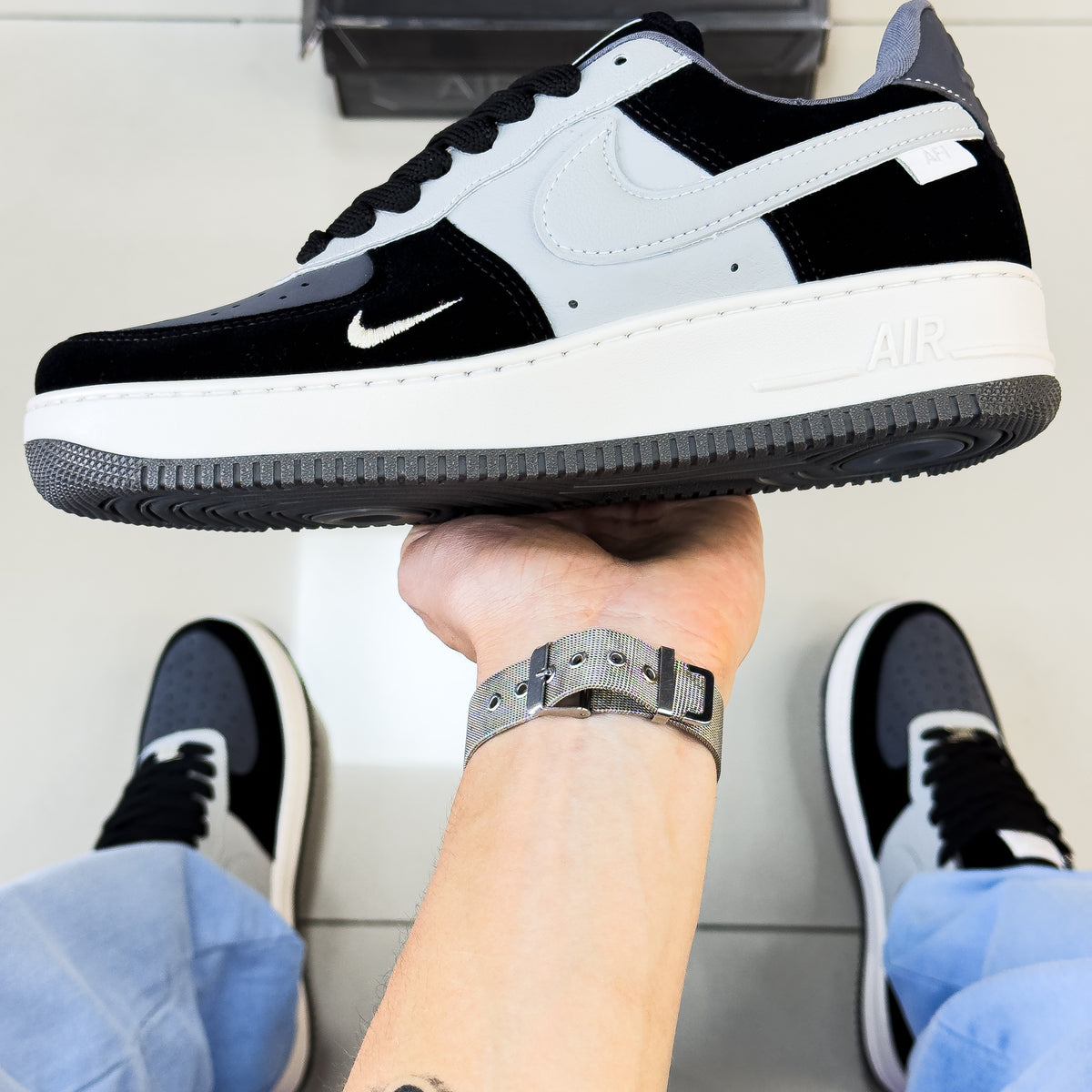 Air Force 1 Cinza Preto Premium