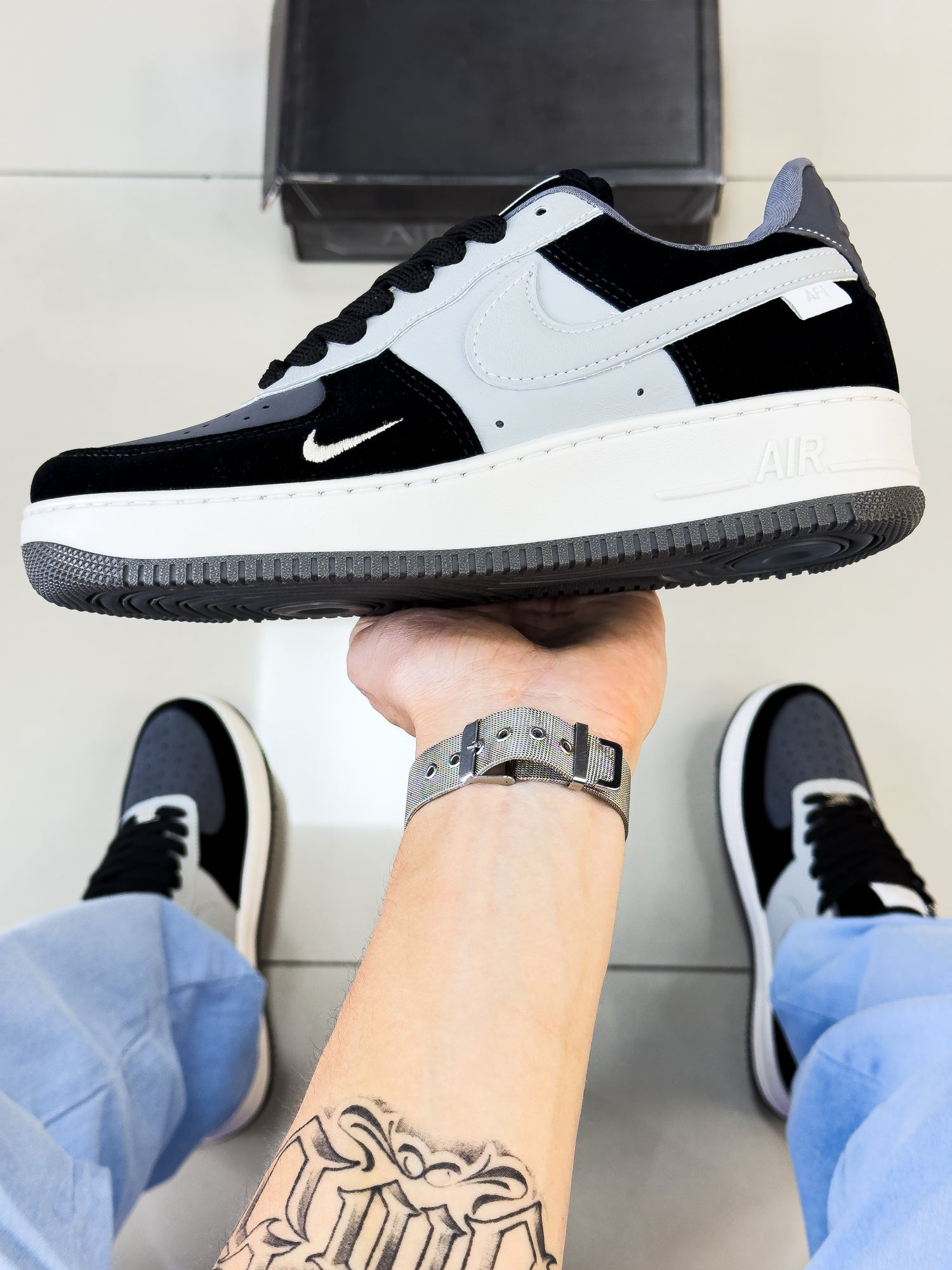 Air Force 1 Cinza Preto Premium