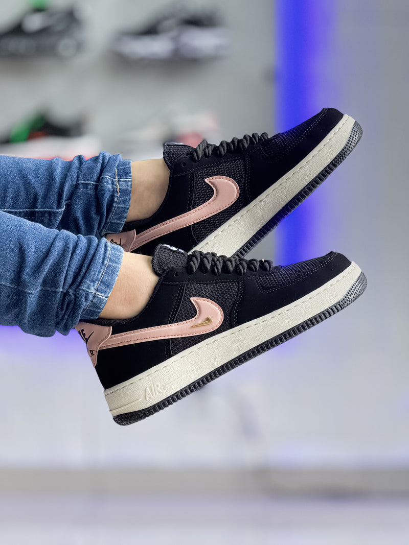 Air Force 1 Preto Rosa Premium