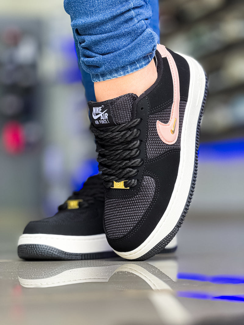 Air Force 1 Preto Rosa Premium