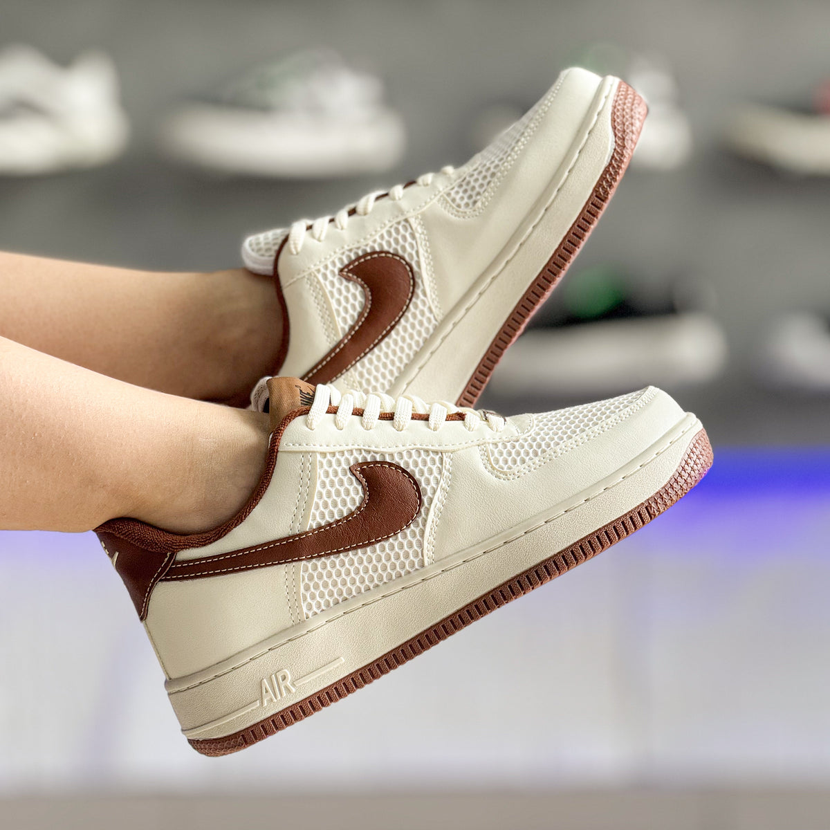 Air Force 1 Tela Marrom Premium