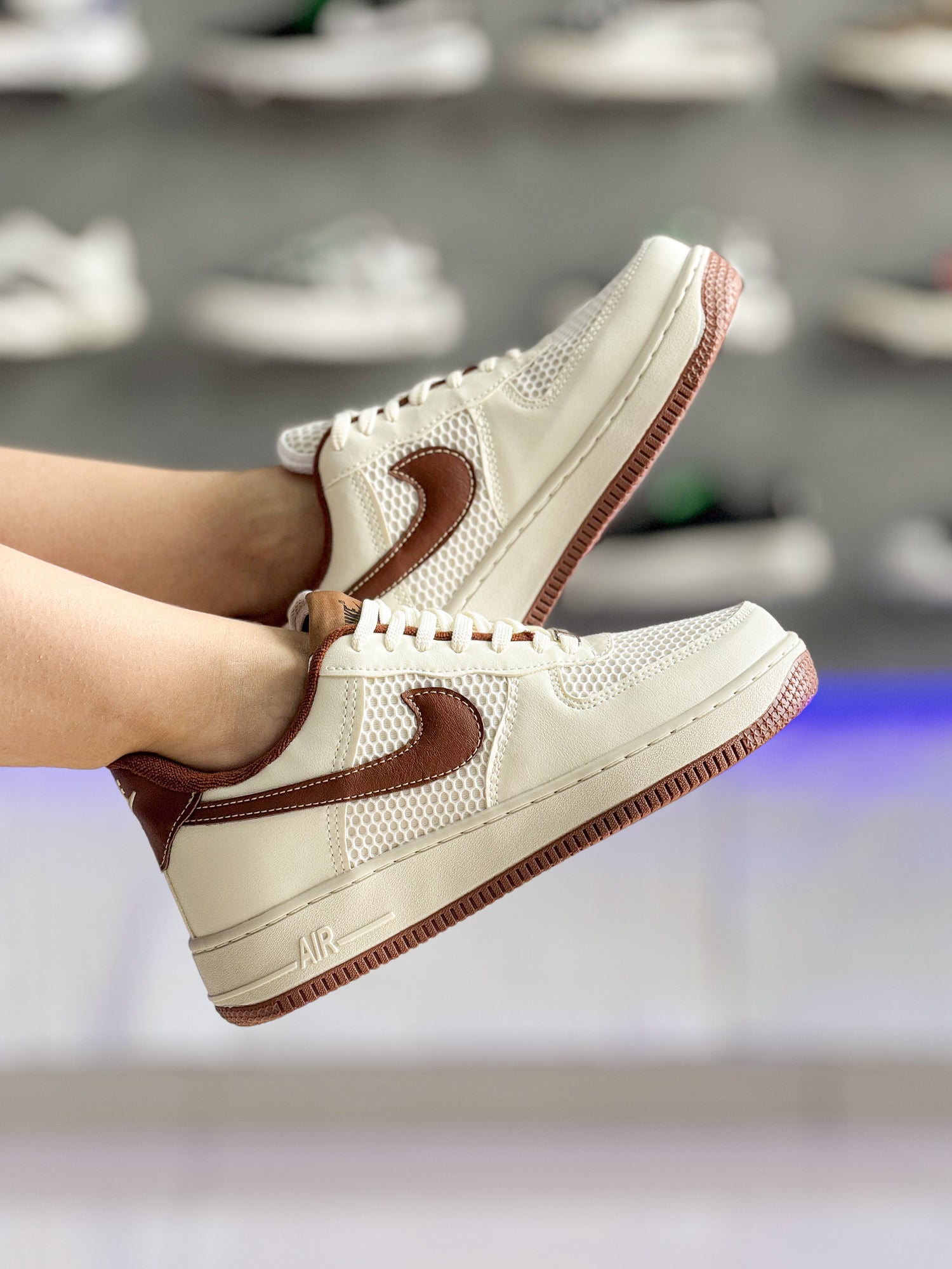 Air Force 1 Tela Marrom Premium