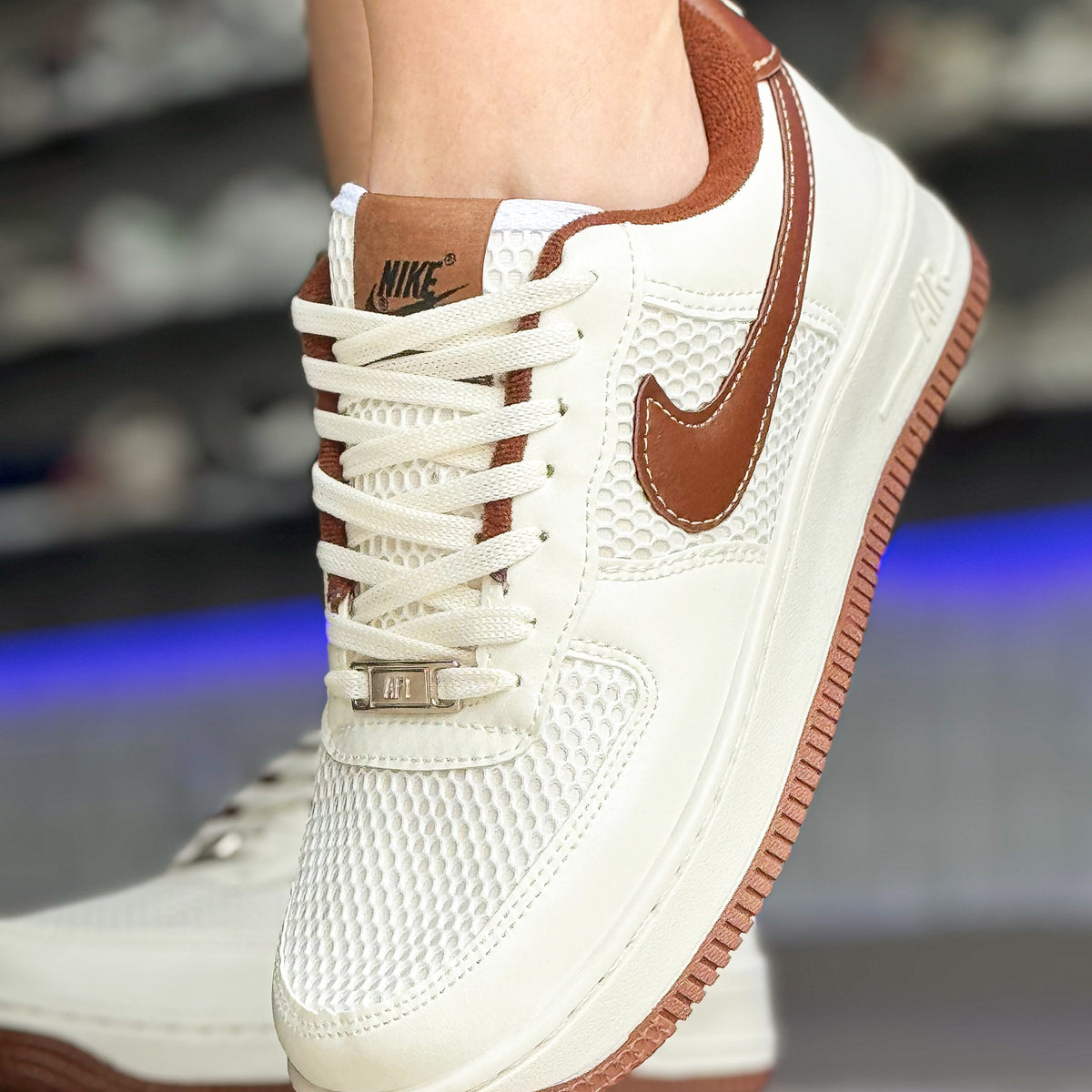 Air Force 1 Tela Marrom Premium