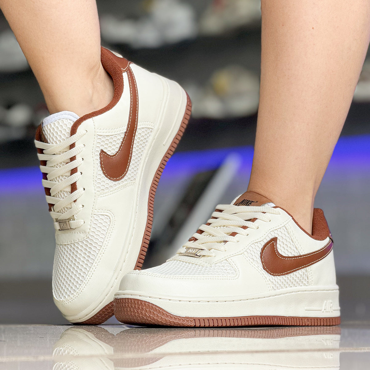Air Force 1 Tela Marrom Premium