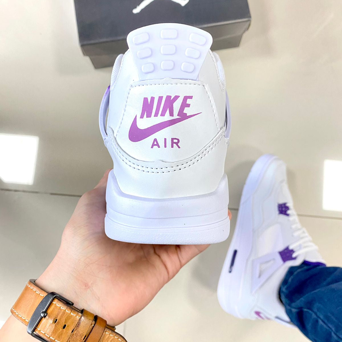 Air Jordan 4 Branco/Roxo Premium