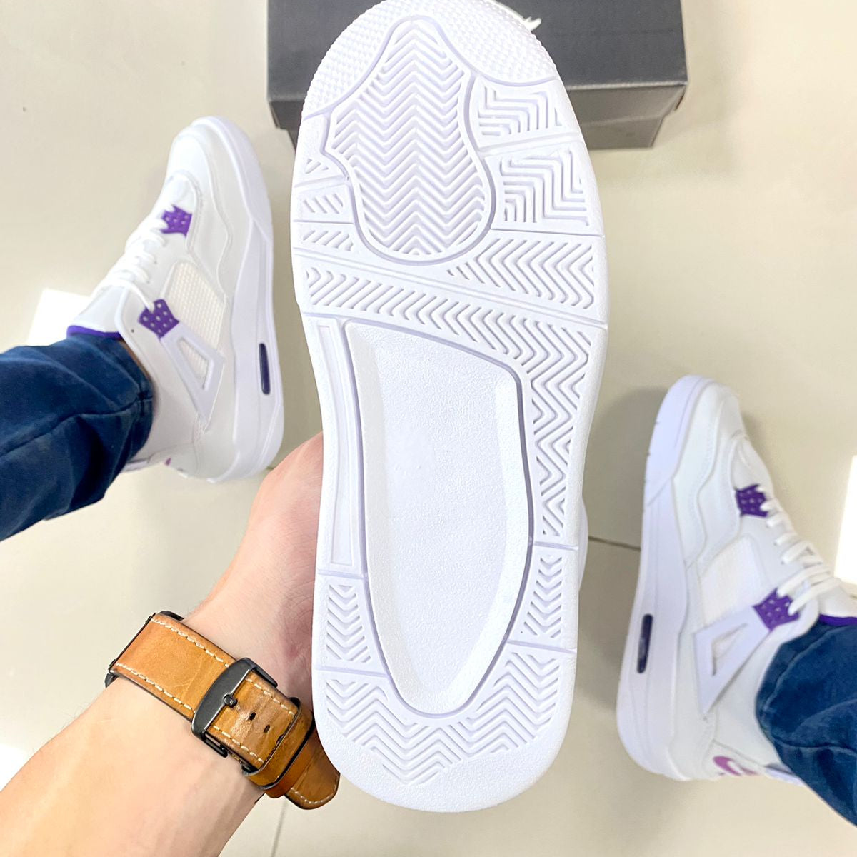 Air Jordan 4 Branco/Roxo Premium