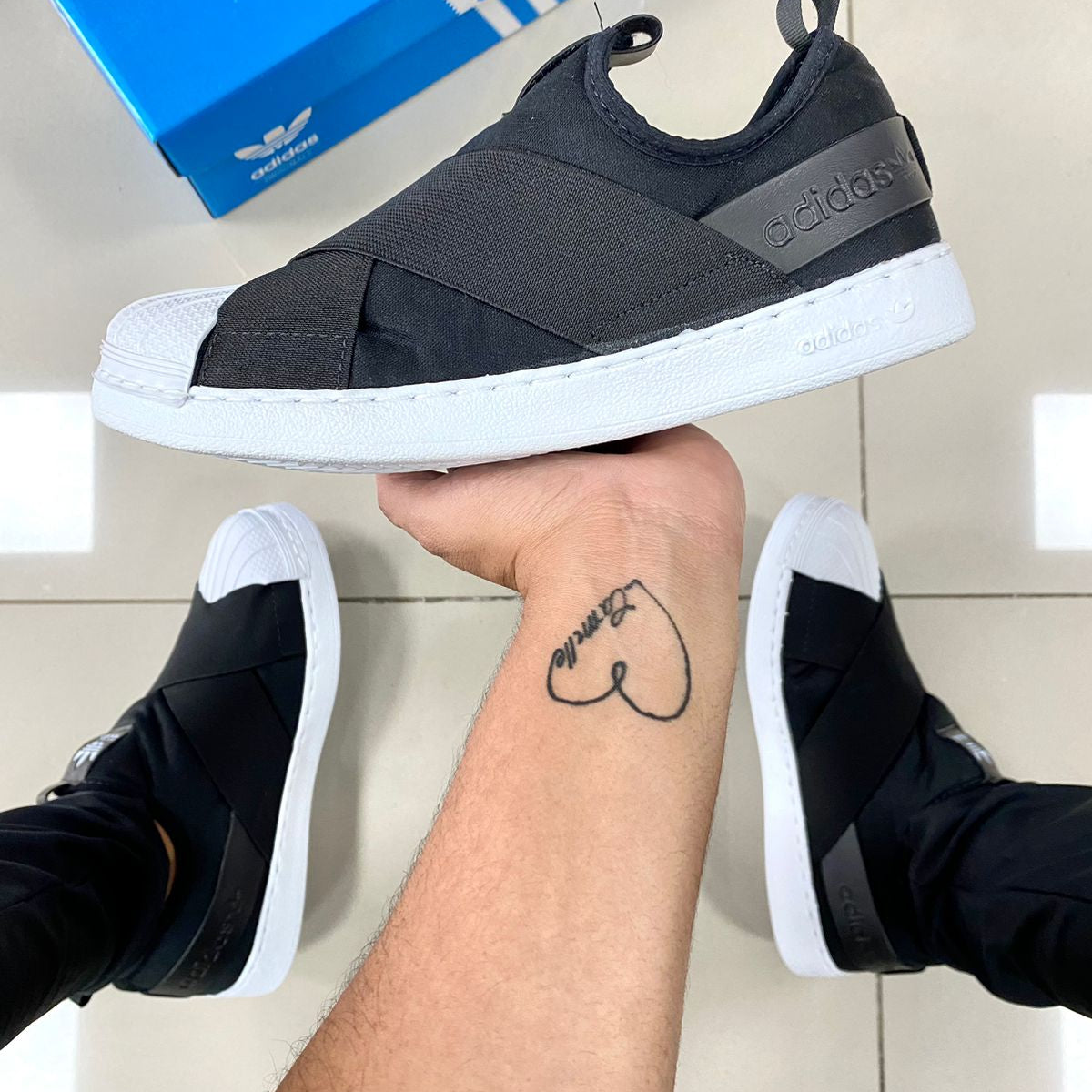 Slip On Preto/Branco
