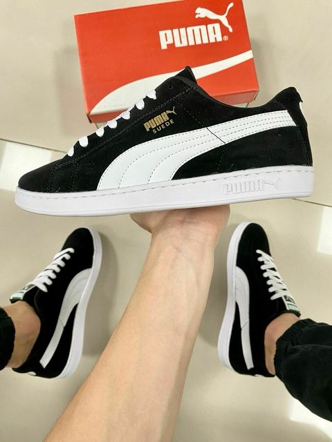 Suede Preto/Branco