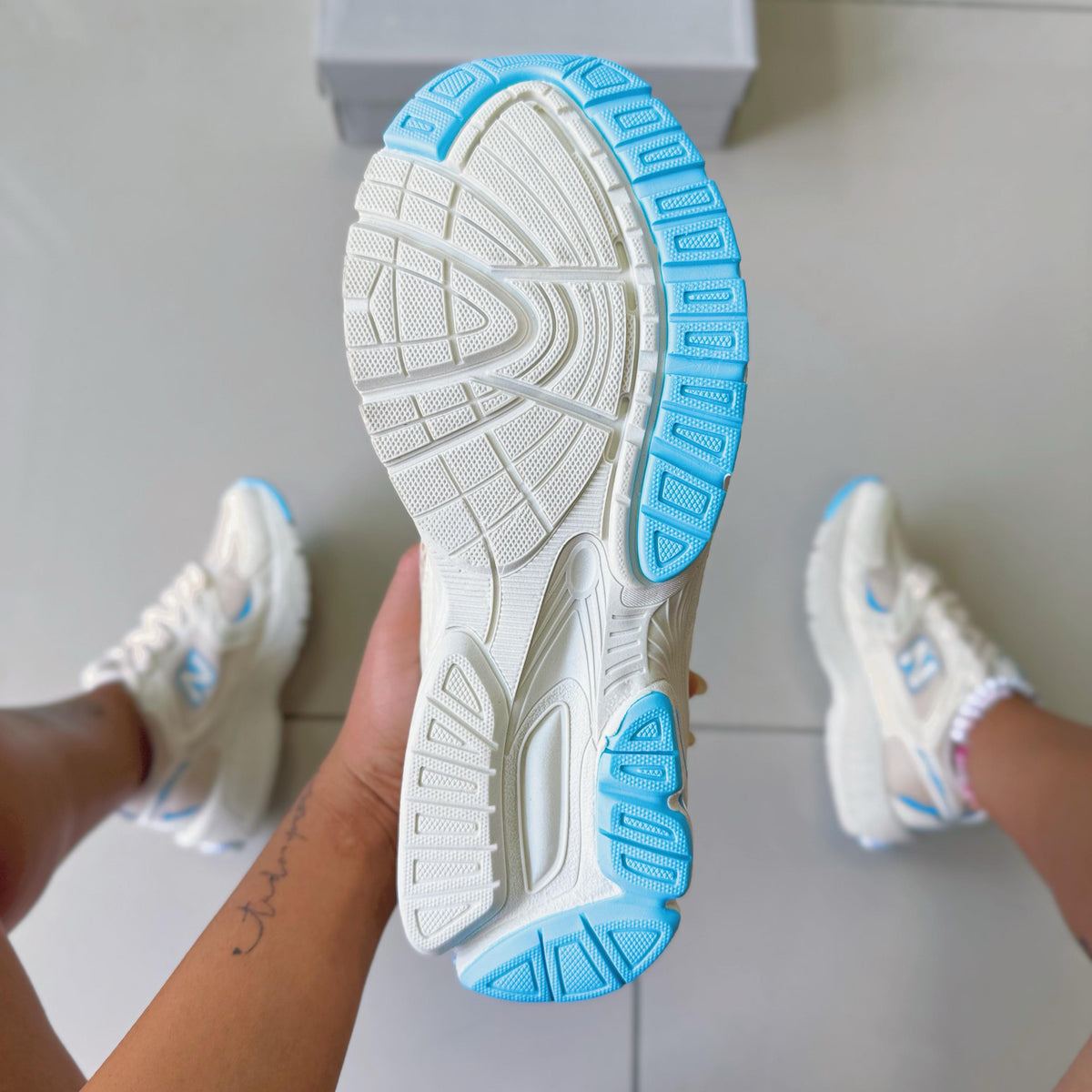 NB 530 Bege/Azul Premium