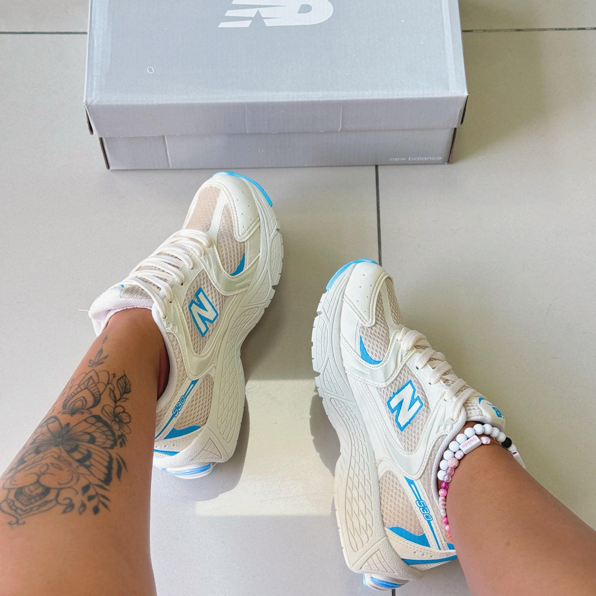 NB 530 Bege/Azul Premium