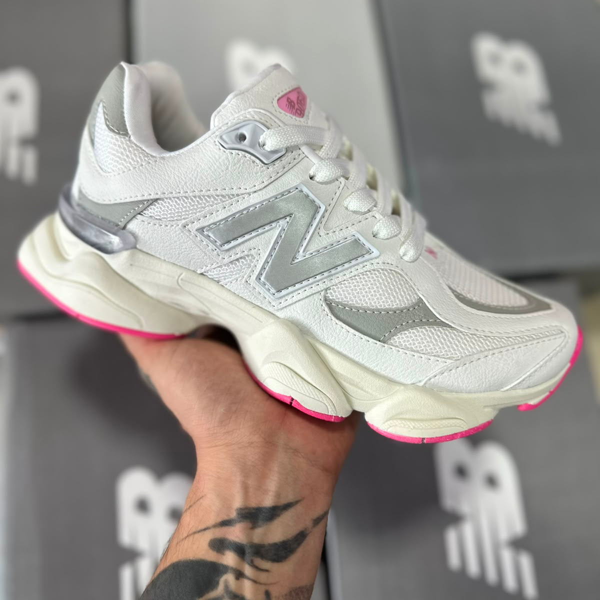 NB 9060 Branco/Pink Premium