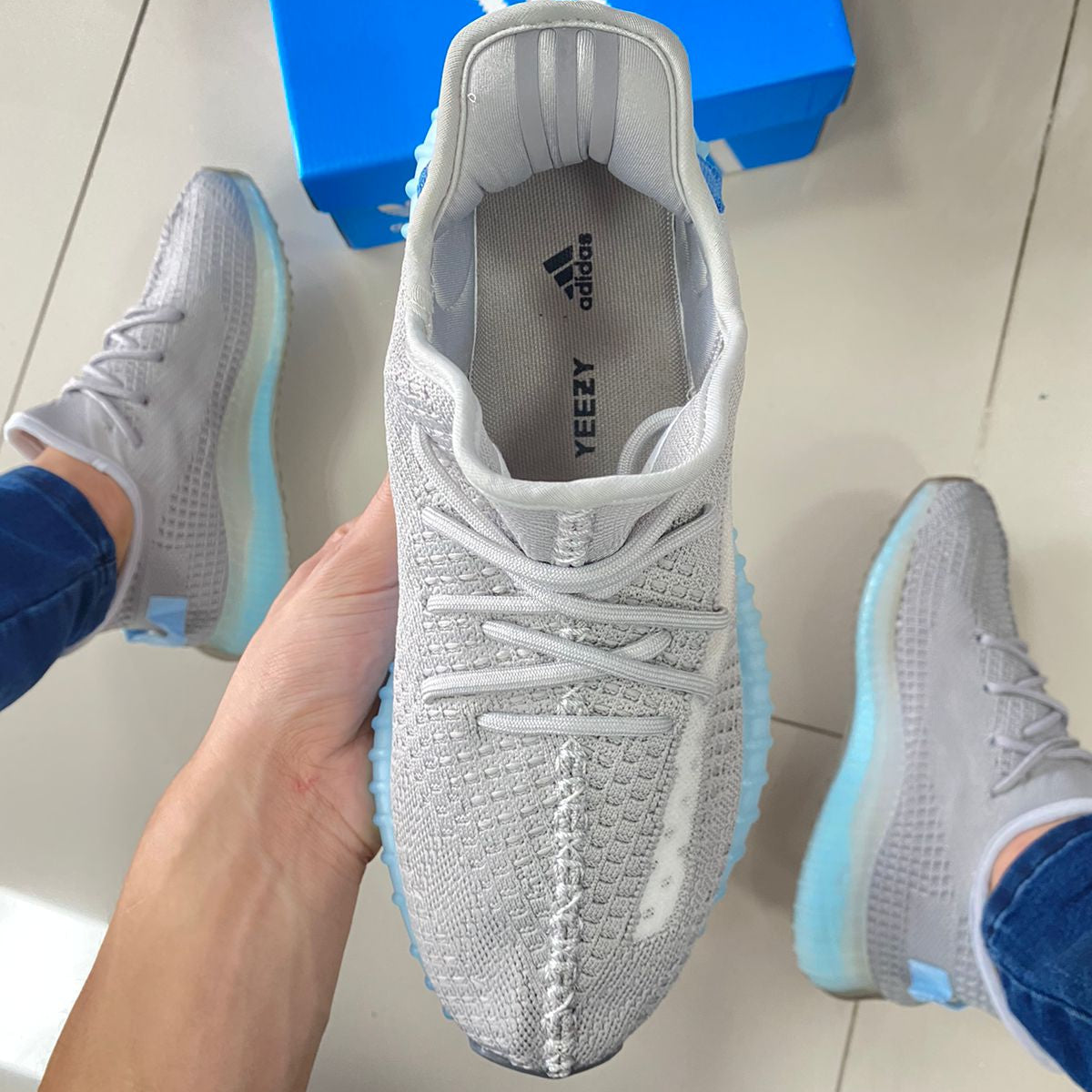 Yeezy Boost Cinza/Azul Premium