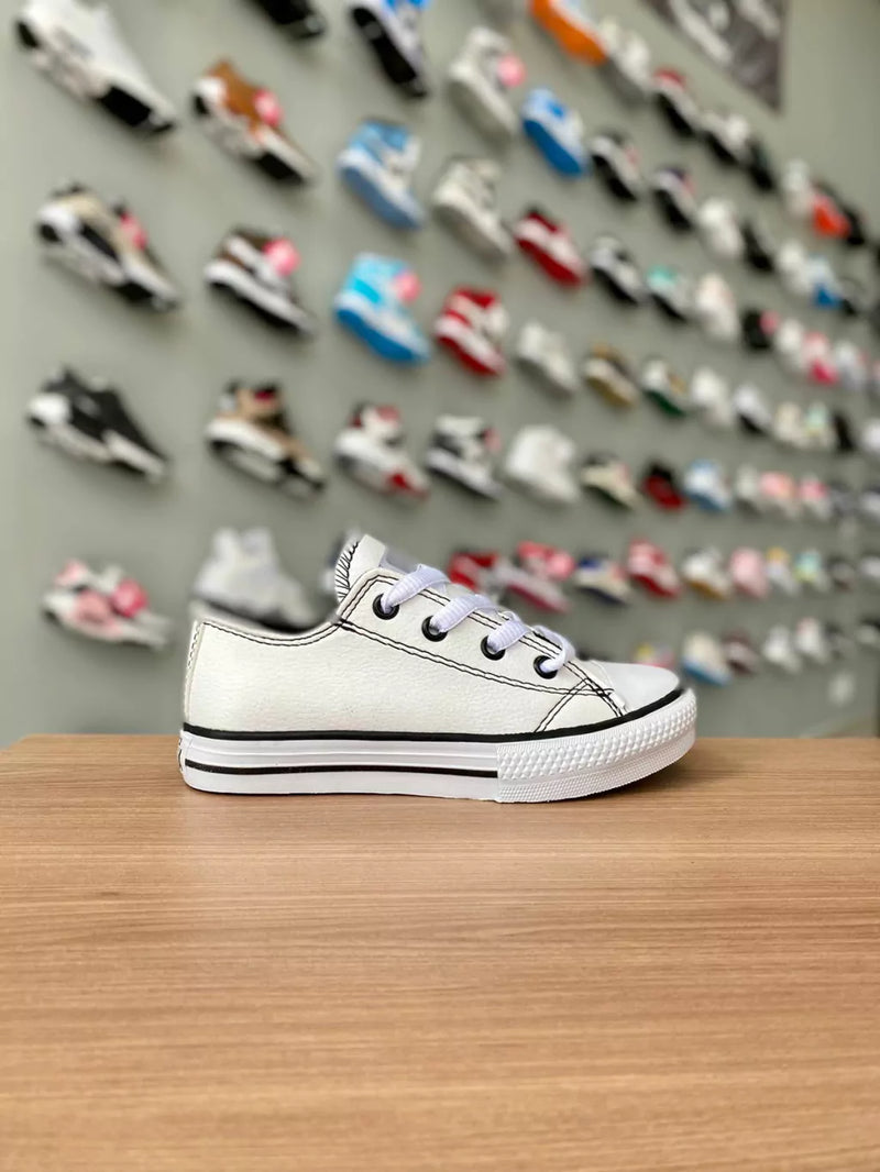 All Star Couro Branco Infantil