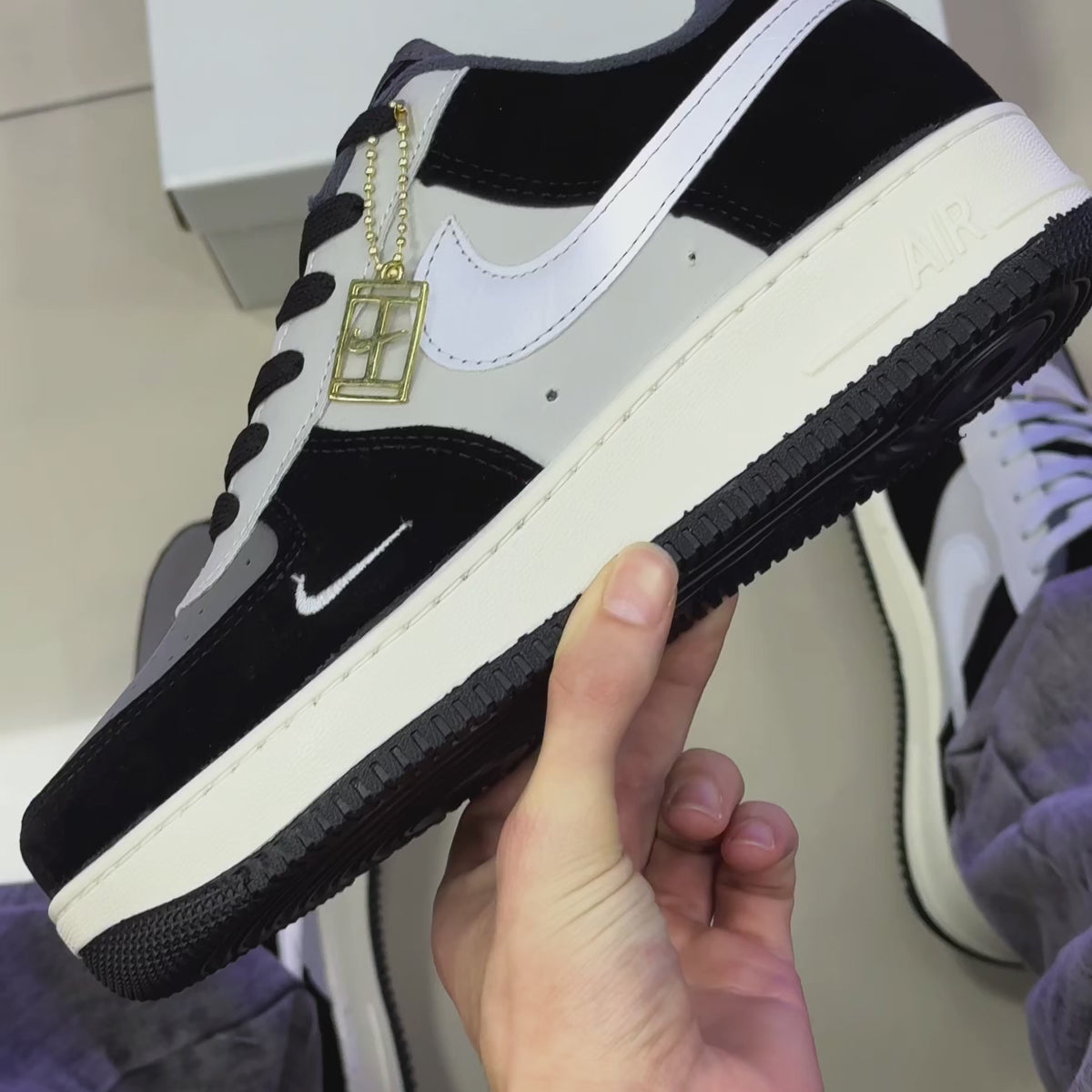 Air Force 1 Preto Cinza Premium