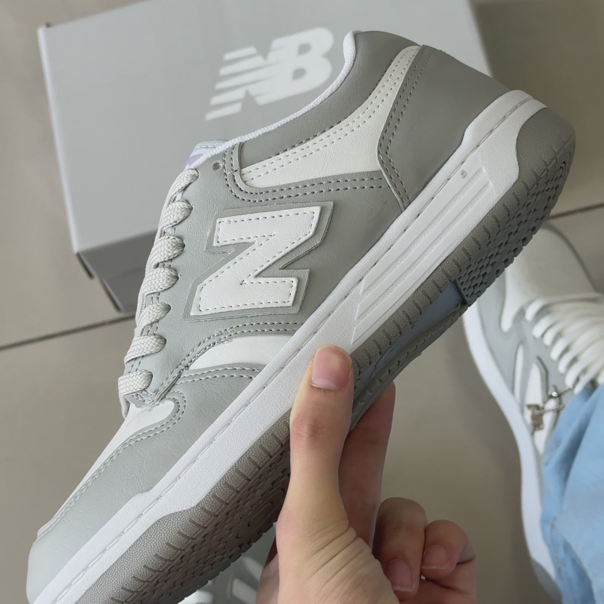 NB 480 Branco/Cinza Premium