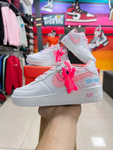 Air Force 1 Stitch Branco/Rosa Infantil