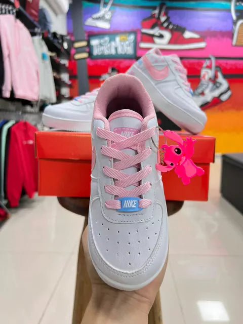 Air Force 1 Stitch Branco/Rosa Infantil