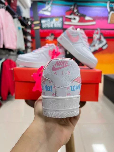 Air Force 1 Stitch Branco/Rosa Infantil