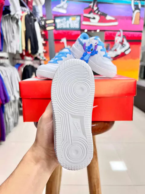 Air Force 1 Stitch Branco/Azul Infantil
