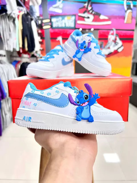 Air Force 1 Stitch Branco/Azul Infantil